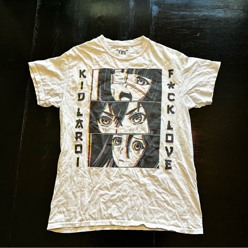 TKL XS White Tee Shirt Anime Kid Laroi Band Tee
